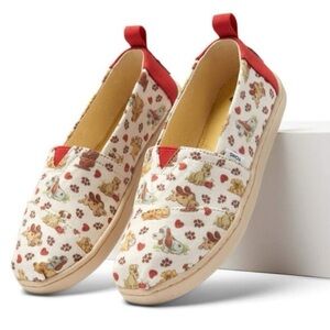 TOMS Kids' Playful Dog Print Sneakers - Red and Cream